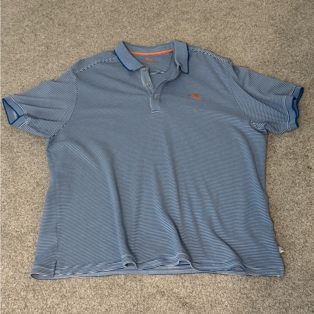 Tommy Bahama Blue & White Stripe Polo